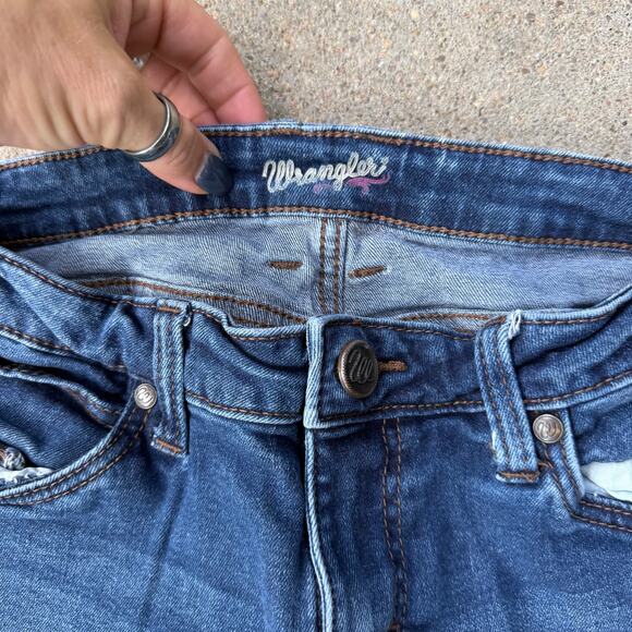 Wrangler Retro Mae Mid Rise Wide Leg Trouser Jeans Aztec Pocket 09MWWHA 3x34 - Picture 5 of 9